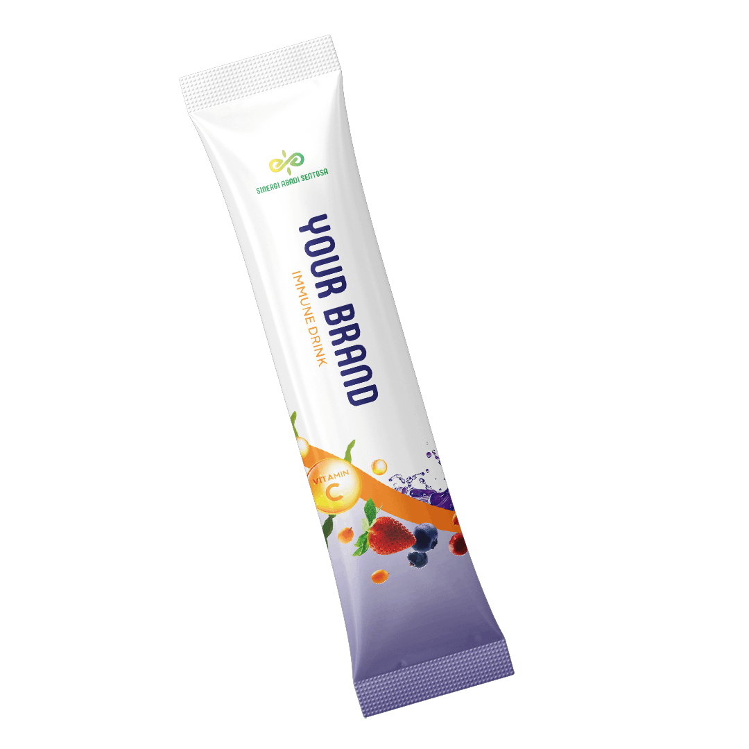 maklon minuman serbuk Sachet immune drink