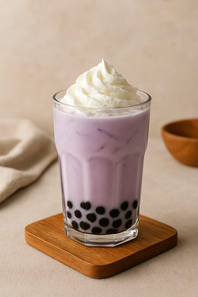 Minuman serbuk taro milk